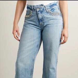 Good American 90s Crystal-embellished High-rise Straight-leg Jeans